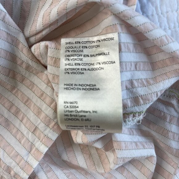 Anthropologie Women Striped Long Sleeve Button Down Shirt Tunic Pink/White SZ M - Picture 9 of 9